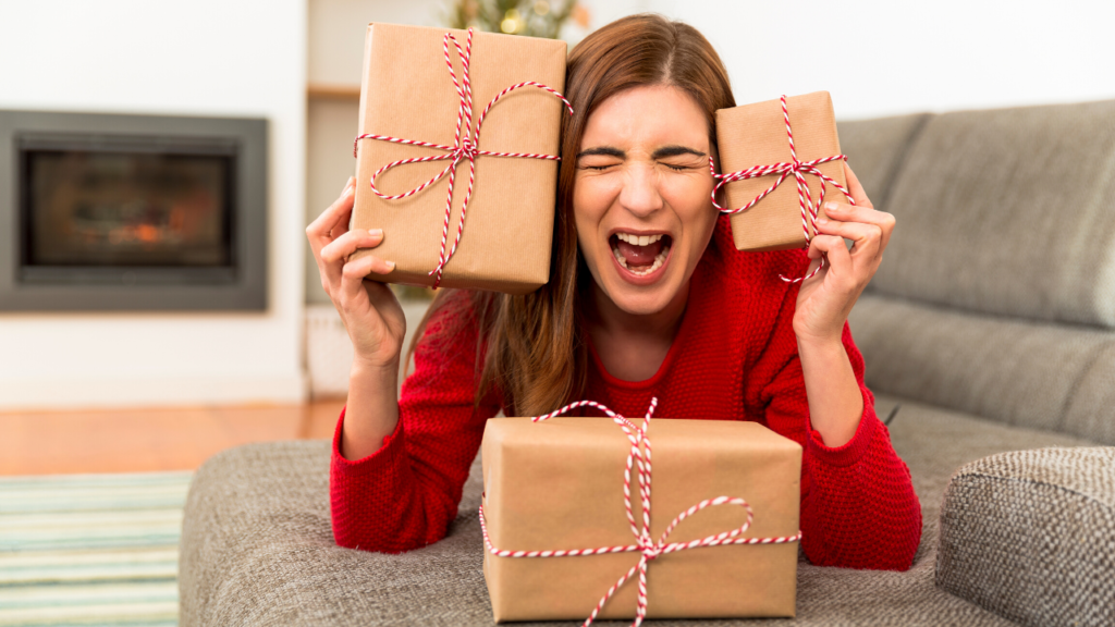 holiday stressed woman